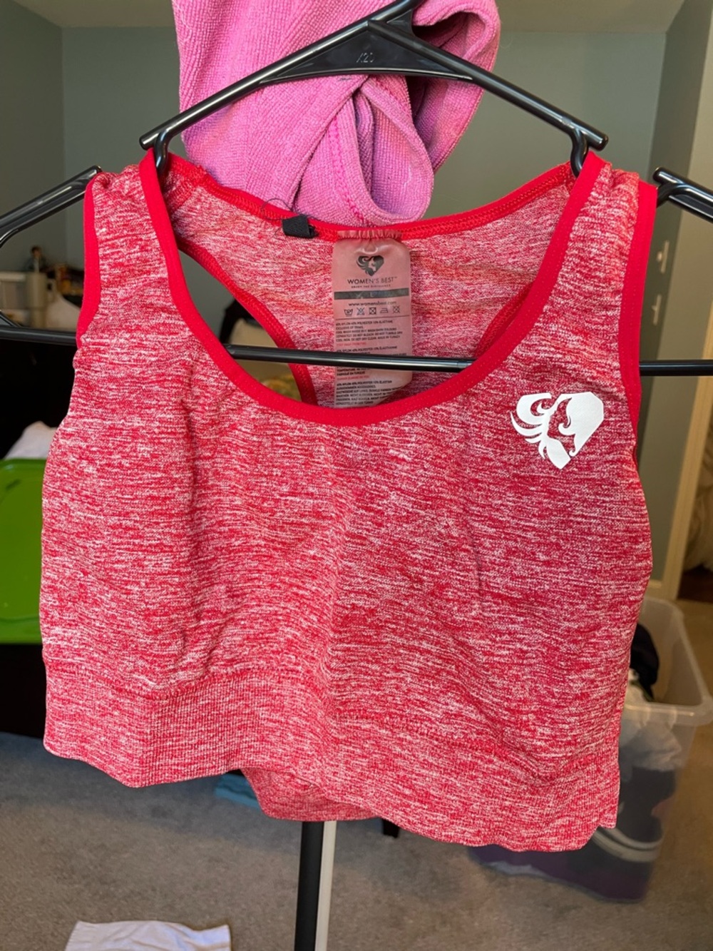 Women's Red Heather Sports Bra - Comfort Support